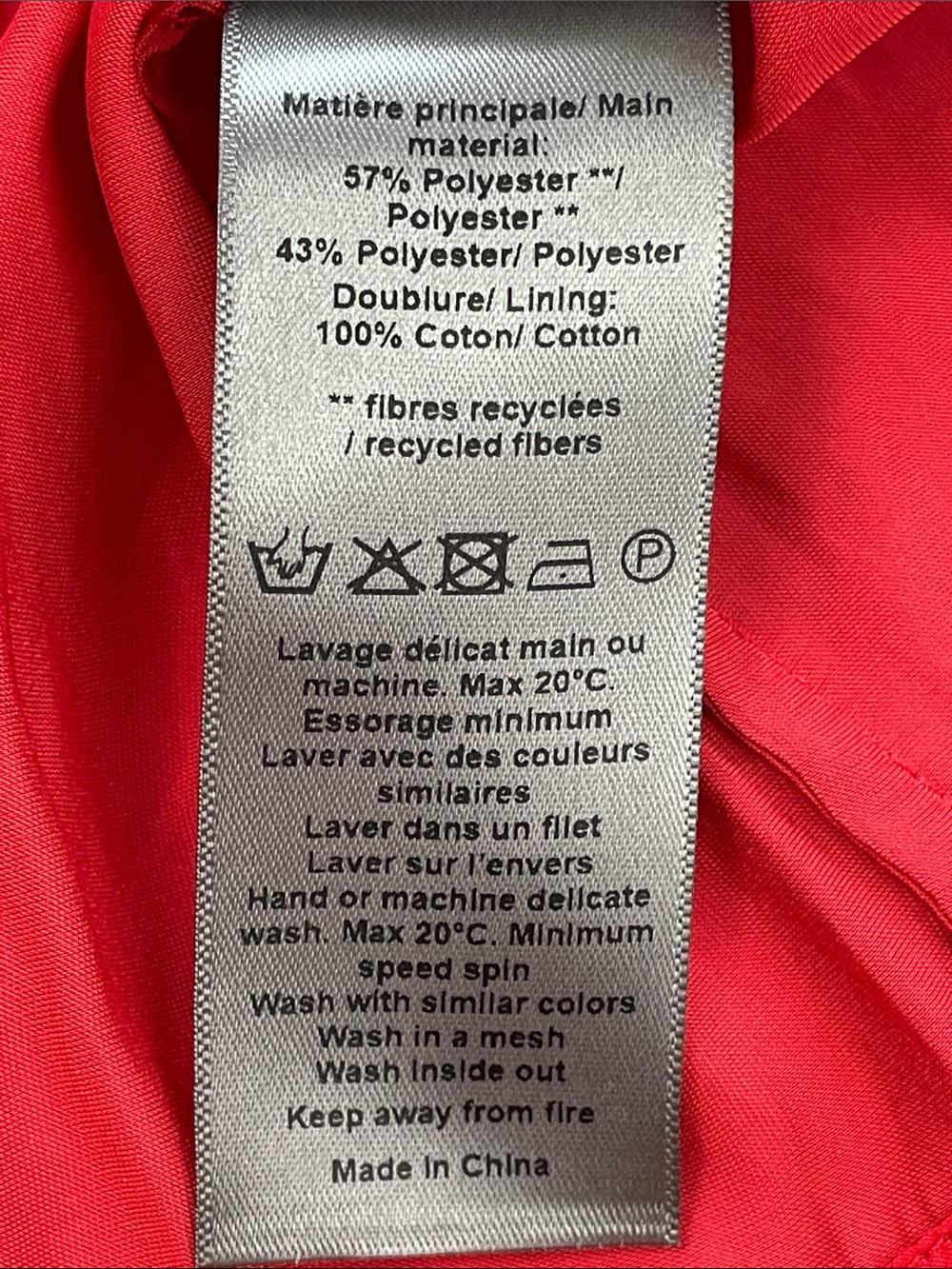 NWT Zadig & Voltaire Roselie Satin Asymmetric Mini Dress Red Sz L - Picture 14 of 14
